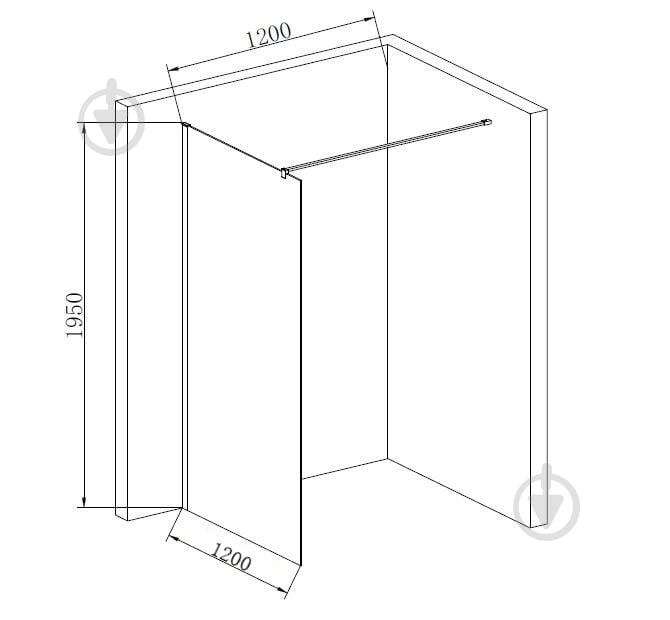 Стінка душова Mixxen BRUGGE 1200x1950 прозоре скло MXOB0635CR - фото 2