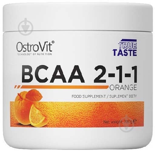 Аминокислотная смесь Ostrovit BCAA 2-1-1 апельсиновый 200 г 20 порц. - фото 1
