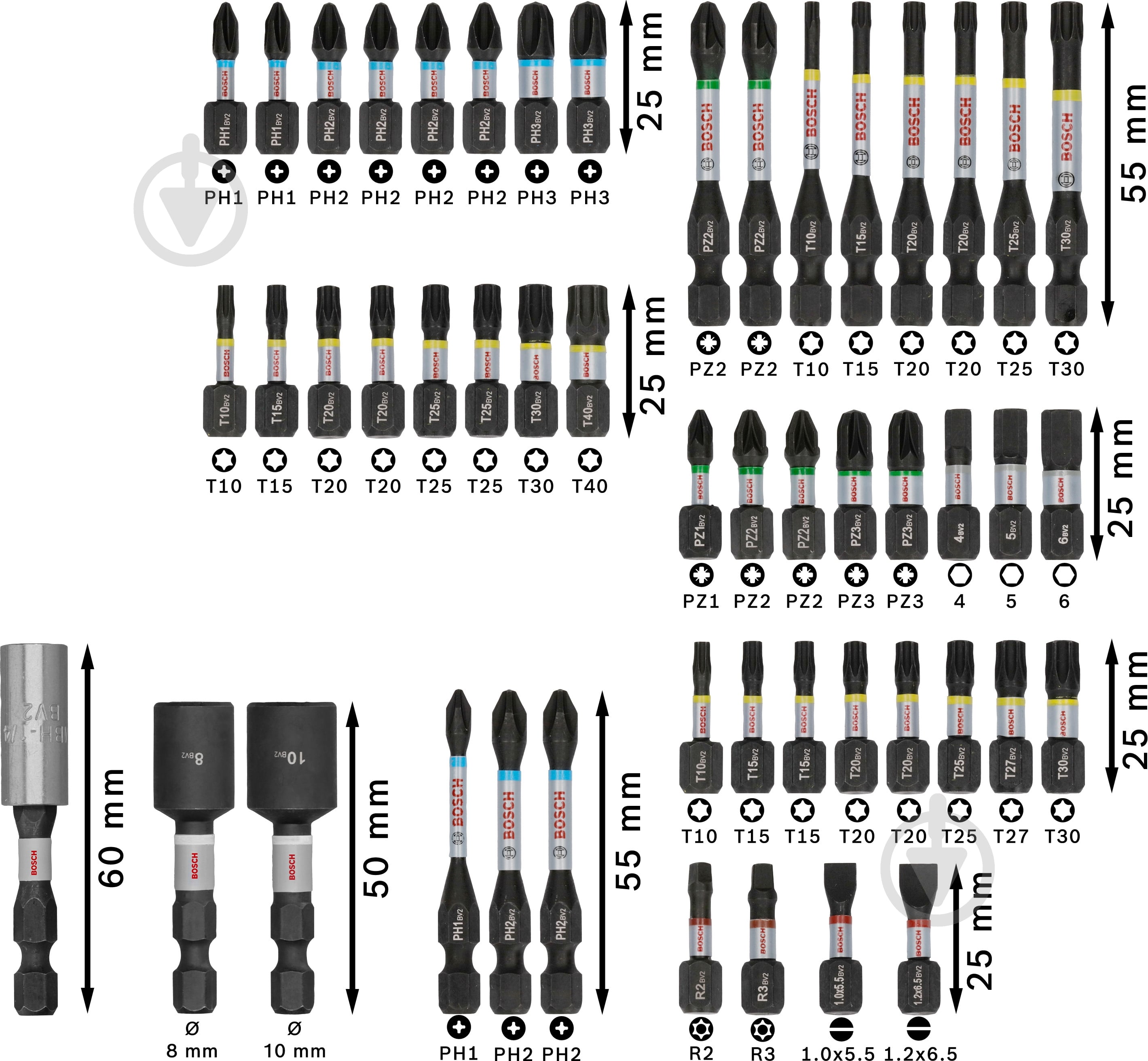 Набор бит Bosch PRO Impact Set с держателем 2608521U89 - фото 2