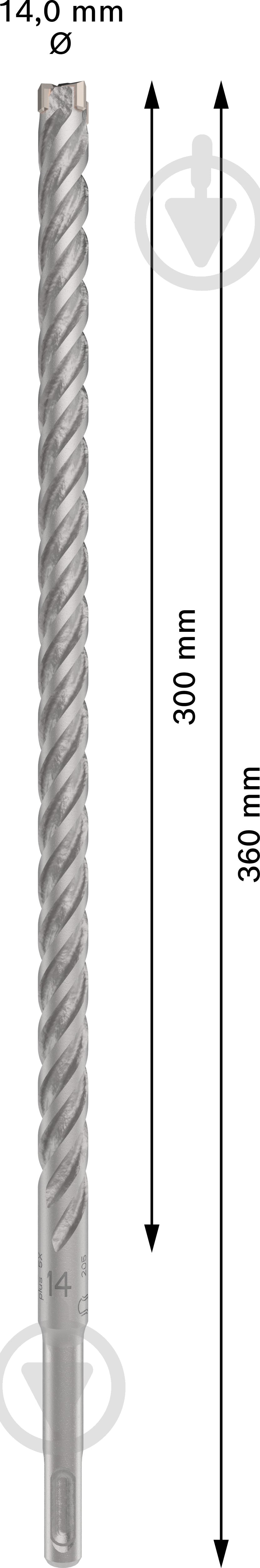 Бур Bosch 5X SDS-plus 14x300 мм 360 мм 2608833820 - фото 2