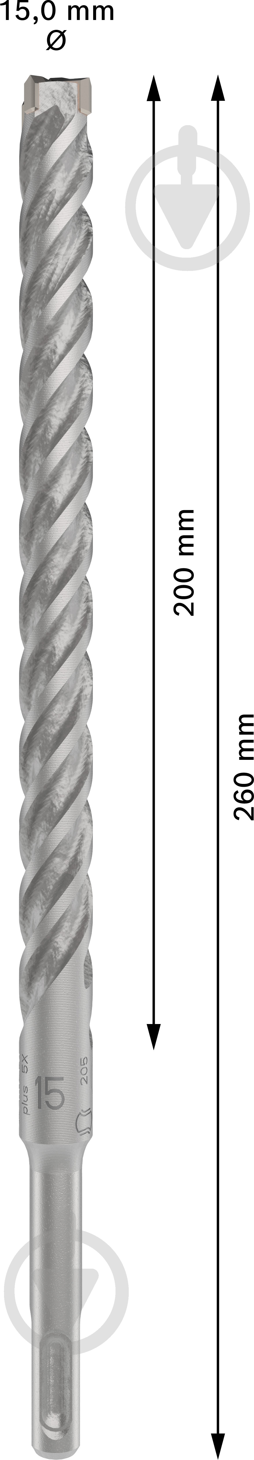 Бур Bosch 5X SDS-plus 15x200 мм 260 мм 2608833823 - фото 2