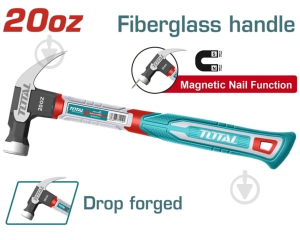 Молоток столярный Total 560 г THCH61020 - фото 2 Молоток столярный Total 560 г THCH61020 - фото 2