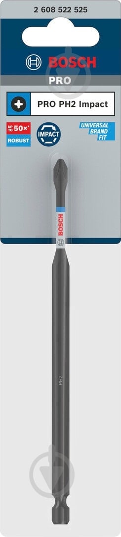 Бита Bosch PRO Impact PH 150 мм 2608522525 - фото 2 Бита Bosch PRO Impact PH 150 мм 2608522525 - фото 2
