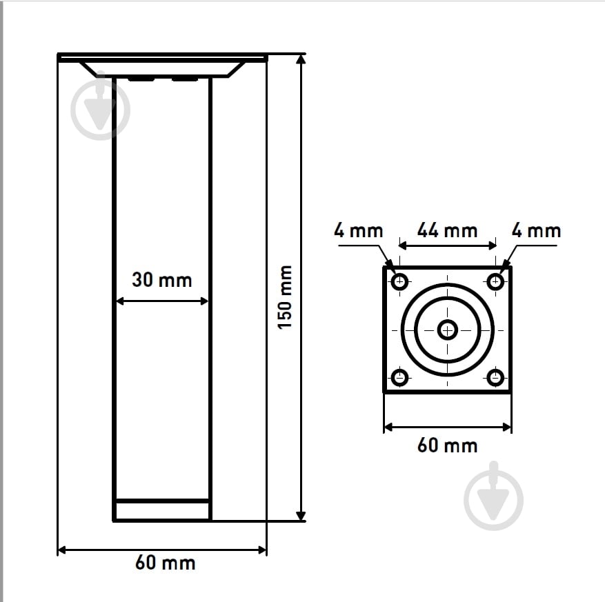 Мебельная ножка Larvij L61R15CH30 круглая d30x150 мм хромированная - фото 2 Мебельная ножка Larvij L61R15CH30 круглая d30x150 мм хромированная - фото 2