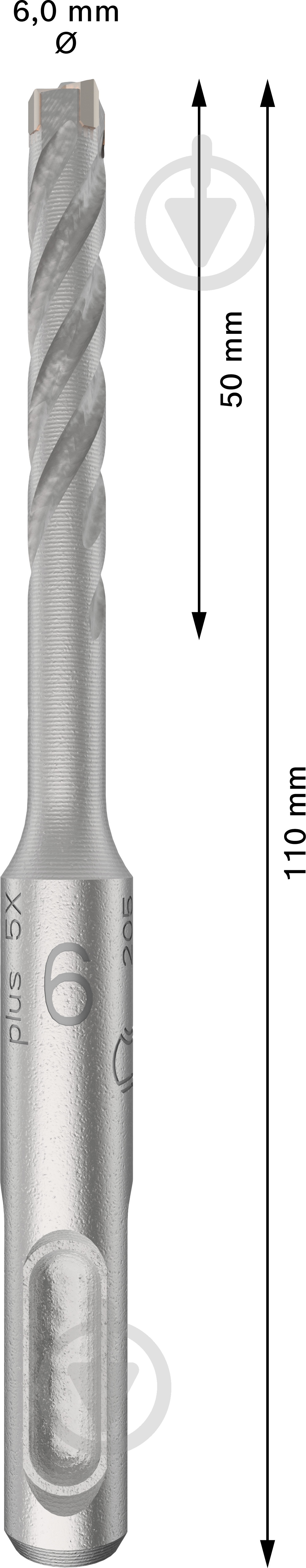 Бур Bosch 5X SDS-plus 6x50 мм 110 мм 10 шт. 2608833891 - фото 2
