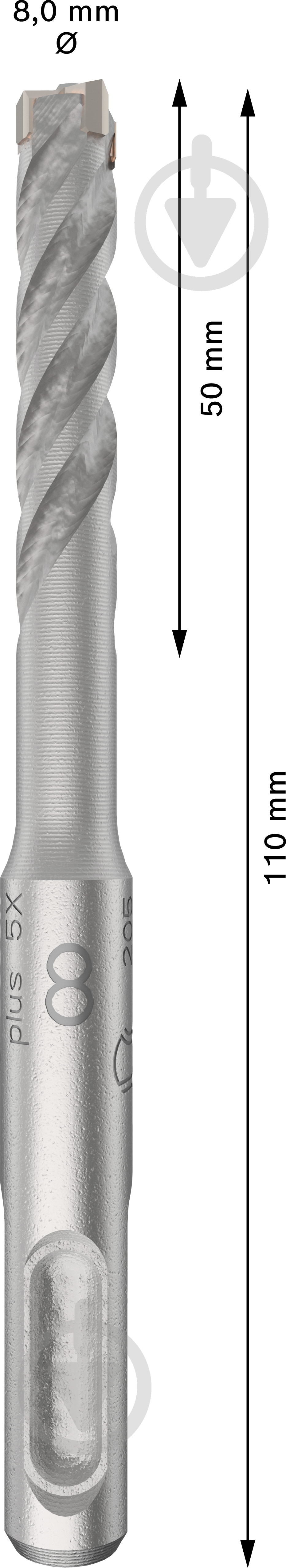 Бур Bosch 5X SDS-plus 8x50 мм 110 мм 10 шт. 2608833898 - фото 2