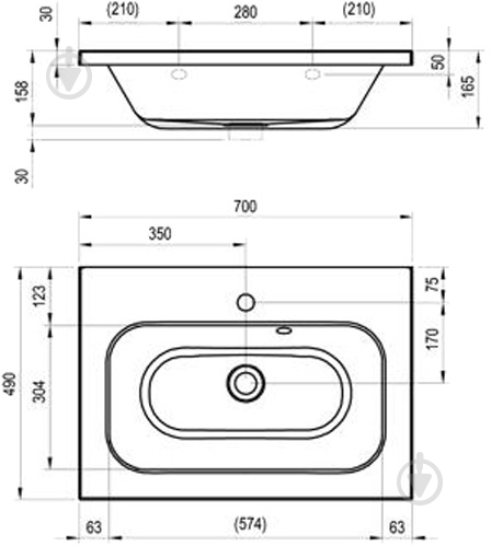 Умывальник Ravak Chrome 70 - фото 3 Умывальник Ravak Chrome 70 - фото 3