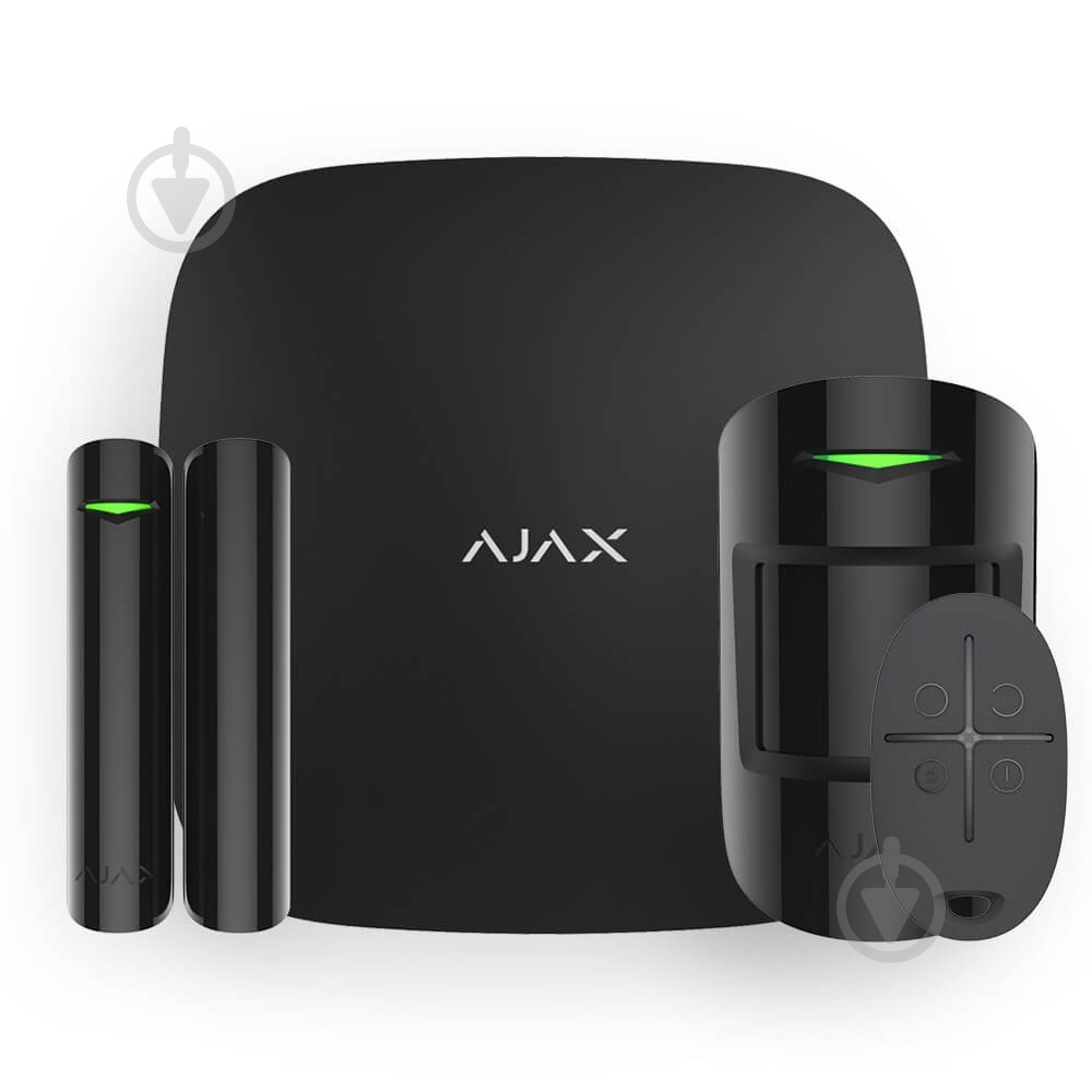 Комплект бездротової сигналізації Ajax StarterKit (8EU) UA чорний - фото 1