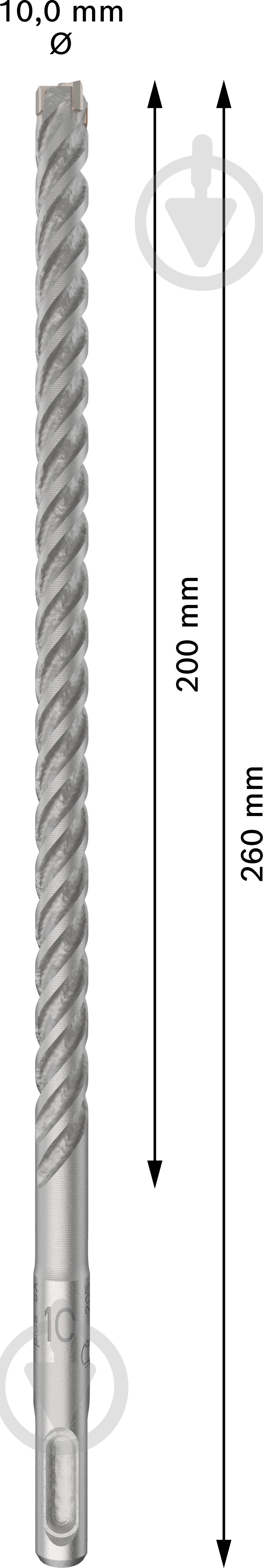 Бур Bosch 5X SDS-plus 10x200 мм 260 мм 10 шт. 2608833904 - фото 2
