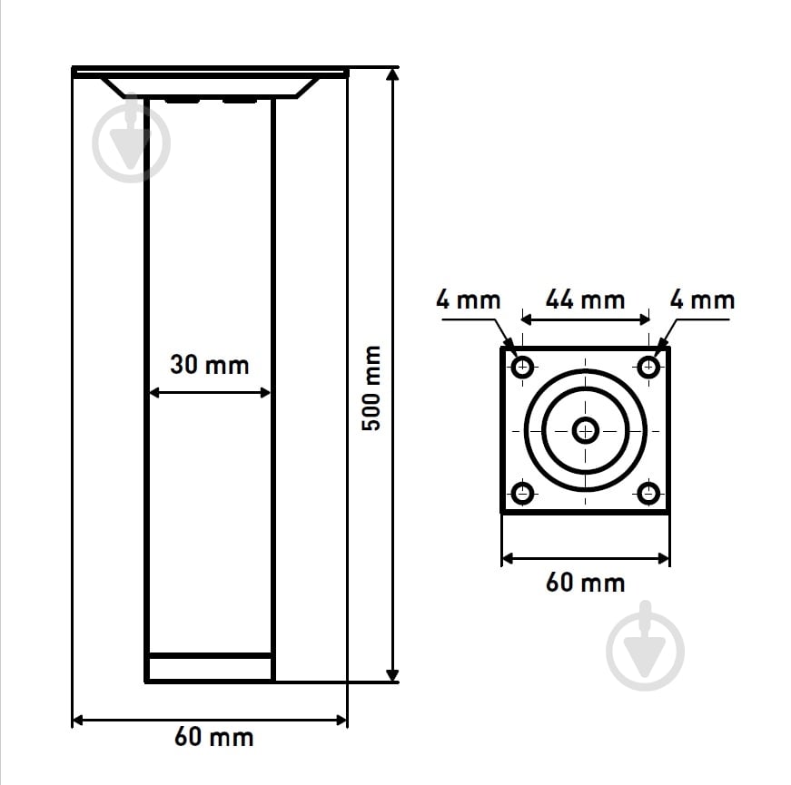 Мебельная ножка Larvij L61R50CH30 круглая d30x500 мм хромированная - фото 2 Мебельная ножка Larvij L61R50CH30 круглая d30x500 мм хромированная - фото 2