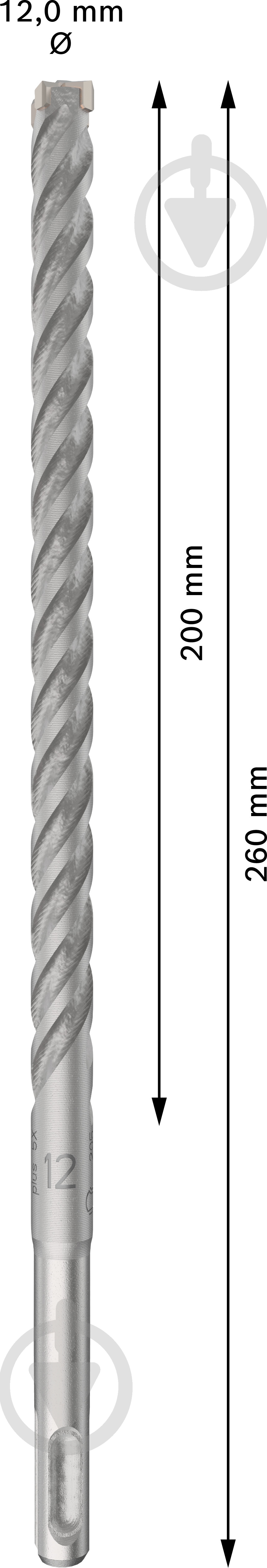 Бур Bosch 5X SDS-plus 12x200 мм 260 мм 10 шт. 2608833907 - фото 2