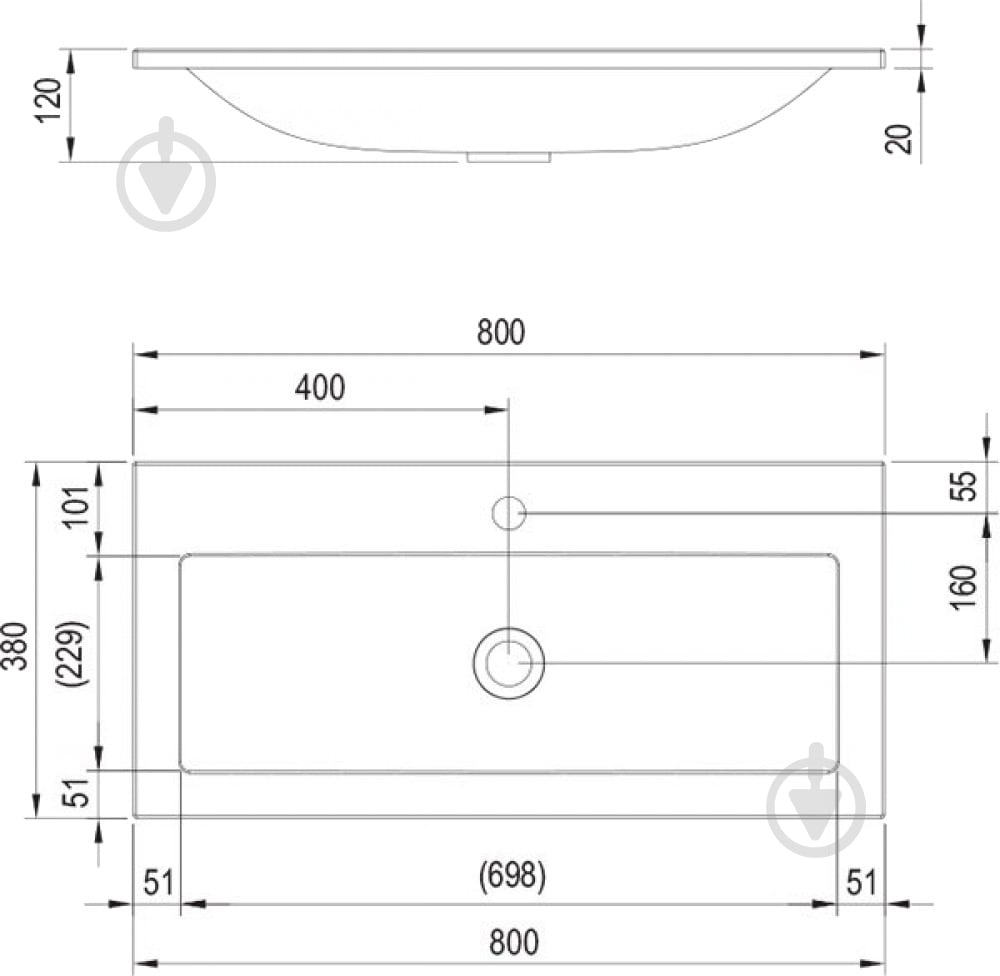 Умывальник Ravak Clear 80 - фото 4