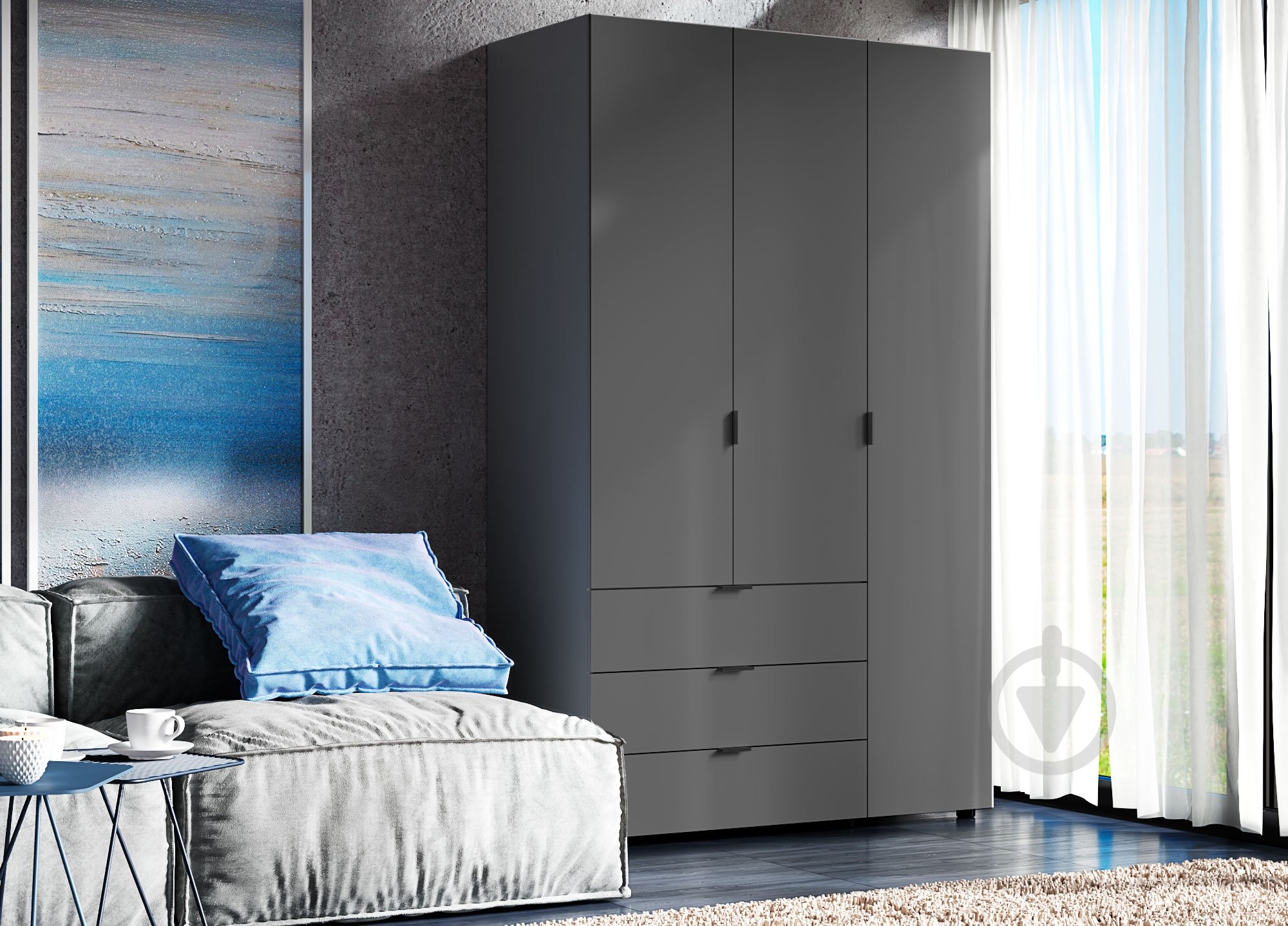 Шкаф Берегиня Choice 2000х1208х550 мм антрацит - фото 1