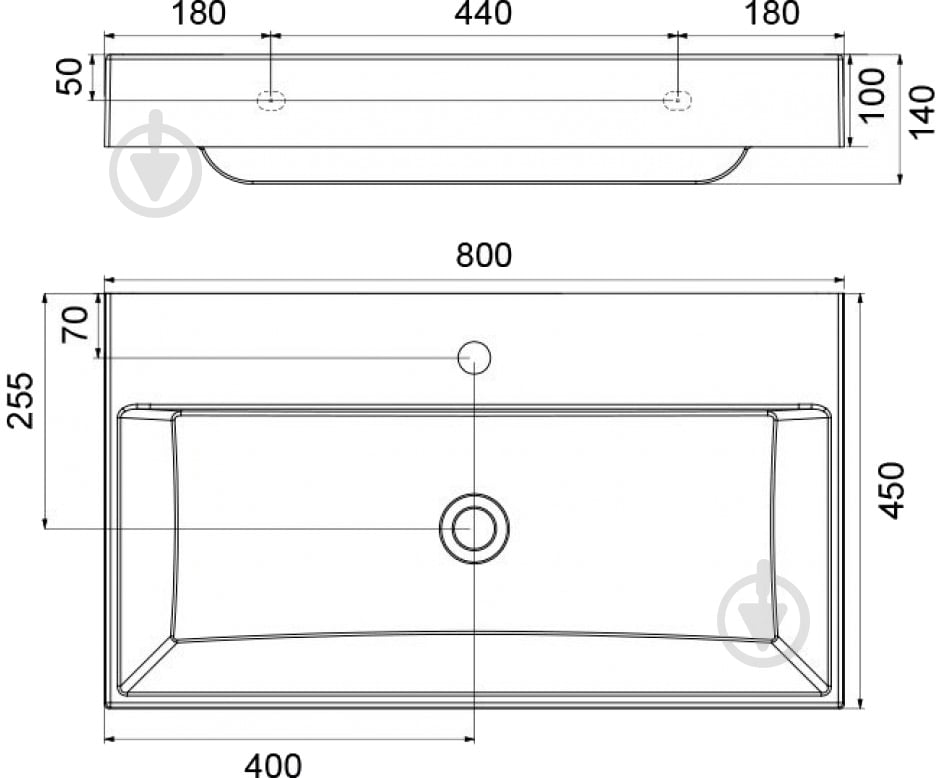 Умывальник Ravak Natural 80 - фото 2