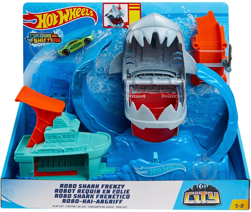 Трек Hot Wheels Голодная Акула-робот GJL12 - фото 1