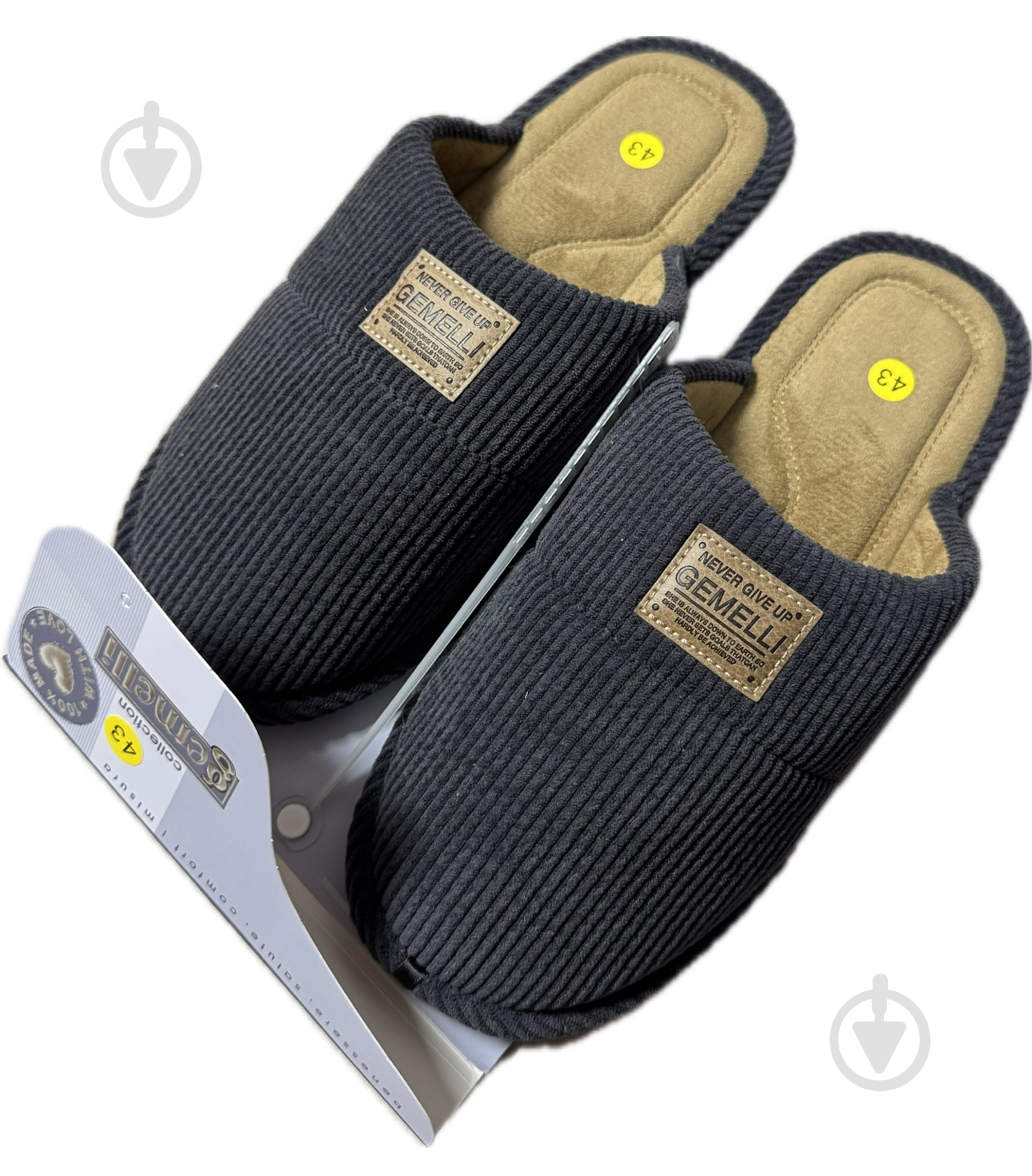 Тапки домашние Gemelli Крок р.44 темно-серый - фото 1