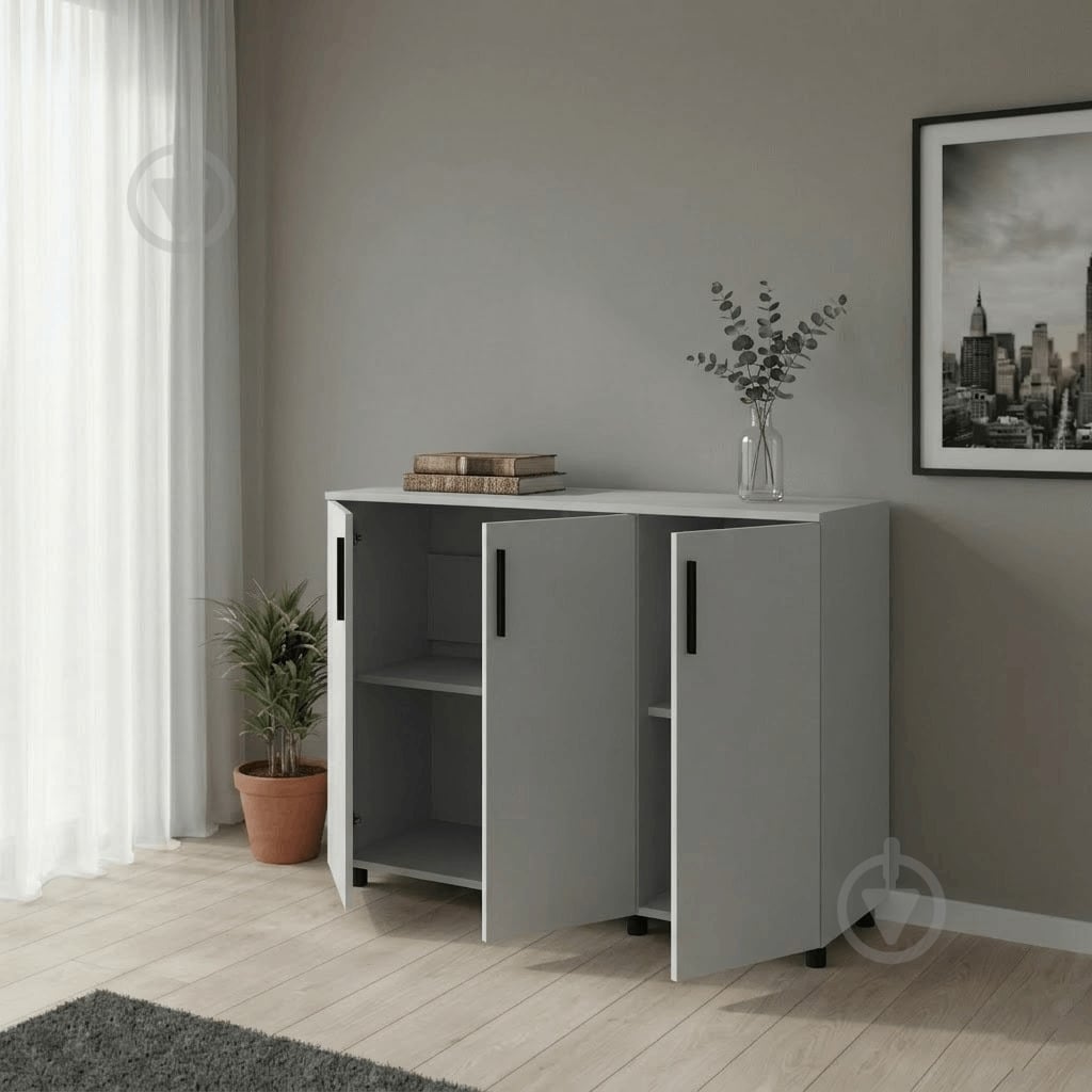 Комод Doros Торн 3ДСП 1350x800x516 мм серый/серый - фото 4