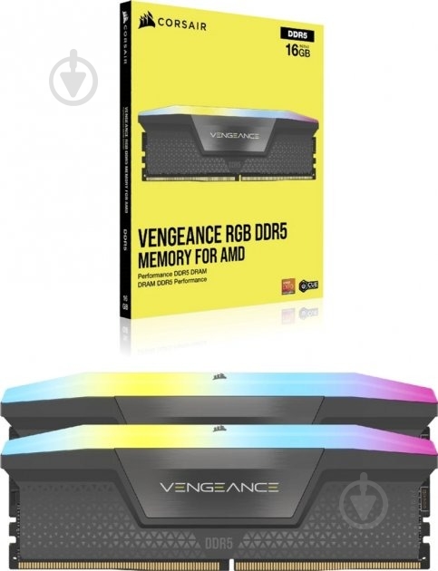 Оперативная память Corsair DDR5 SDRAM 32 GB (2x16GB) 5200 MHz (CMH32GX5M2B5200Z40K) Vengeance RGB Black - фото 4 Оперативная память Corsair DDR5 SDRAM 32 GB (2x16GB) 5200 MHz (CMH32GX5M2B5200Z40K) Vengeance RGB Black - фото 4
