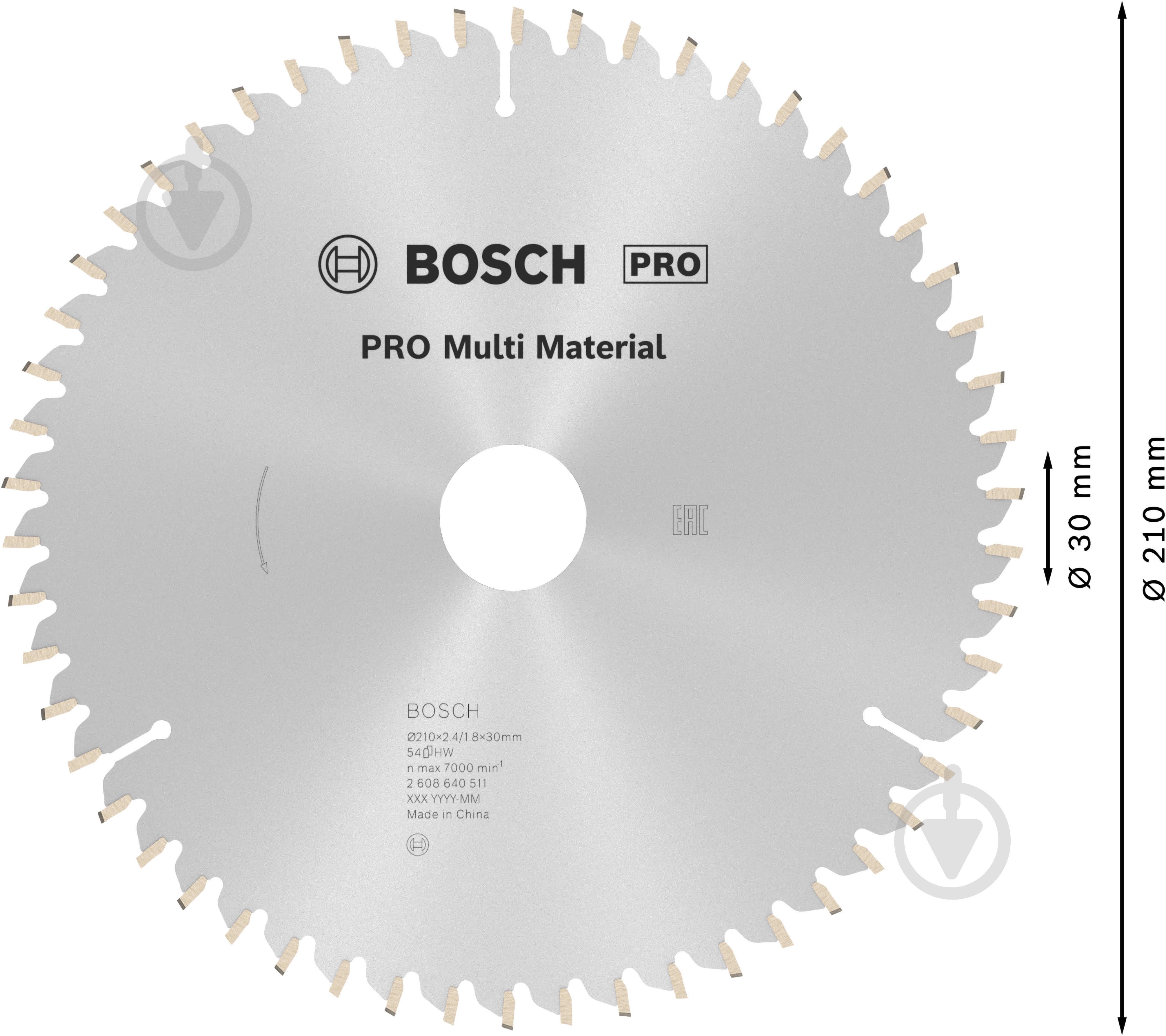 Пильный диск Bosch MULTIMATER 210x30x2,4 Z54 2608640511 - фото 4