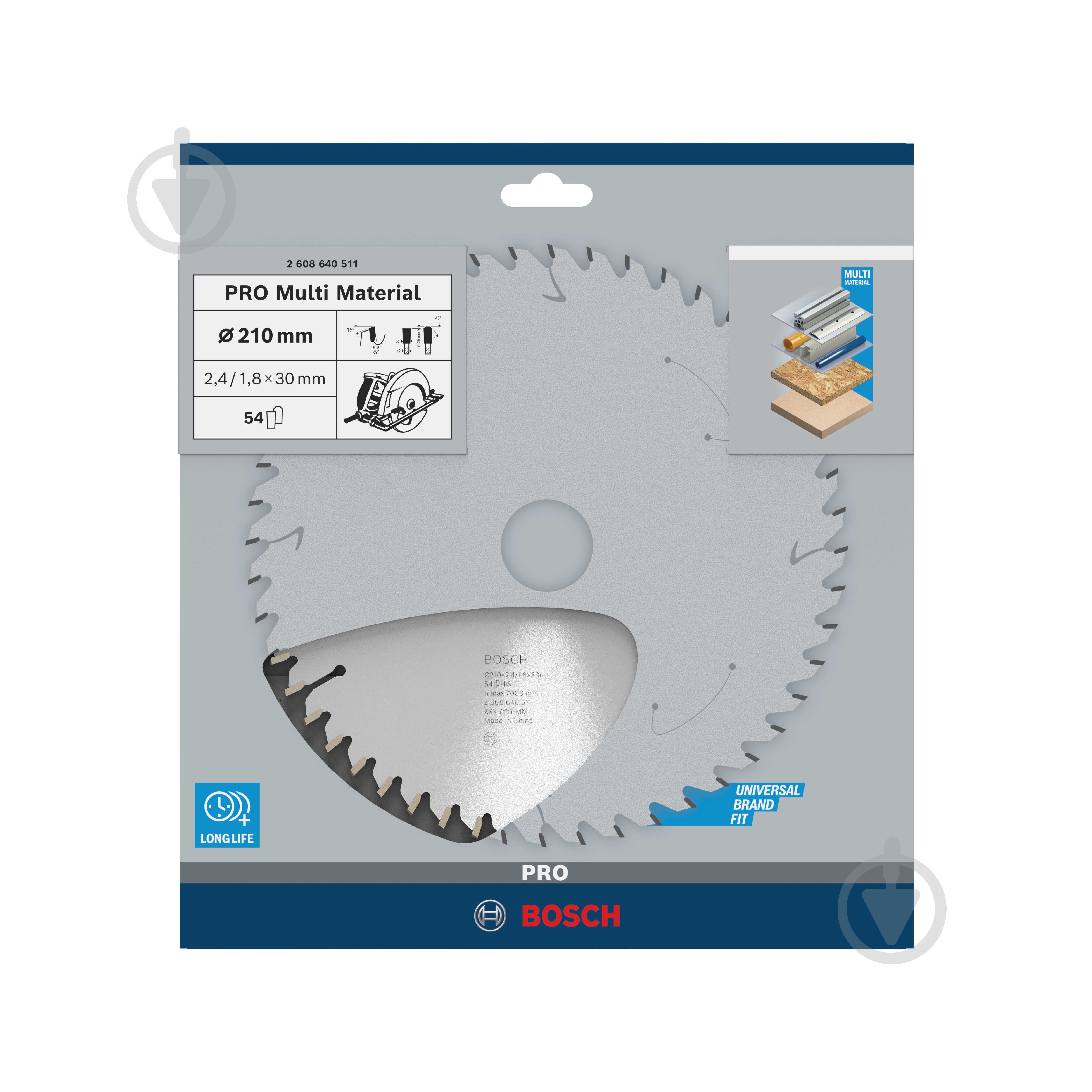 Пильный диск Bosch MULTIMATER 210x30x2,4 Z54 2608640511 - фото 3