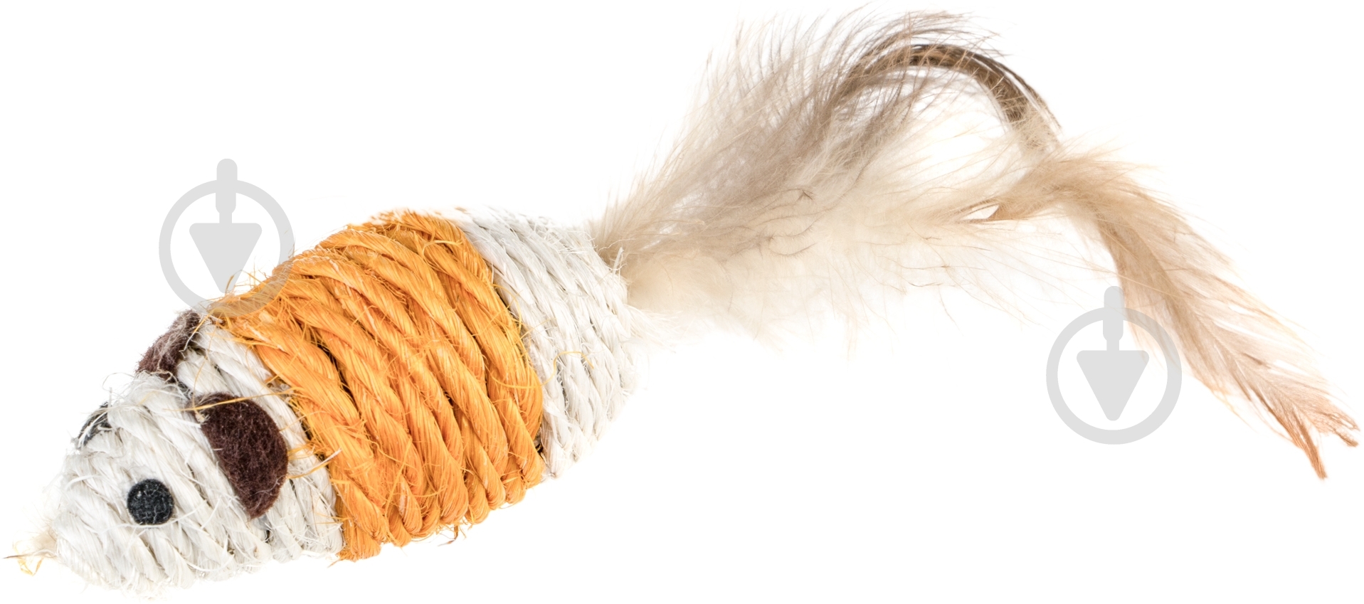 Игрушка для котов Camon Мышка с перьями 2 шт. разноцветный - фото 2