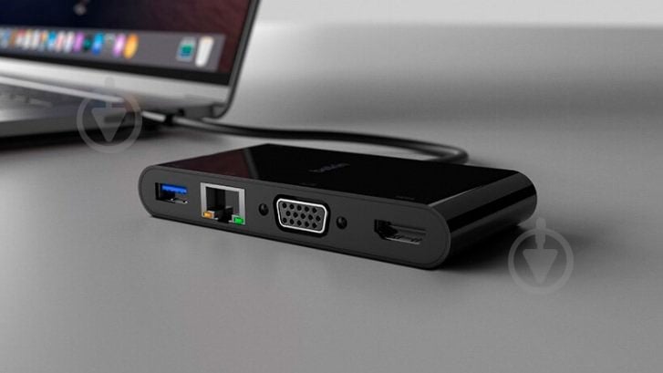 Адаптер Belkin USB-C - Ethernet/HDMI/VGA/USB-A черный (AVC004BTBK) - фото 4