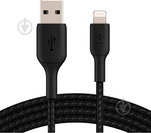 Кабель Belkin USB-A - Lightning BRAIDED 1 м чорний (CAA002BT1MBK) - фото 3