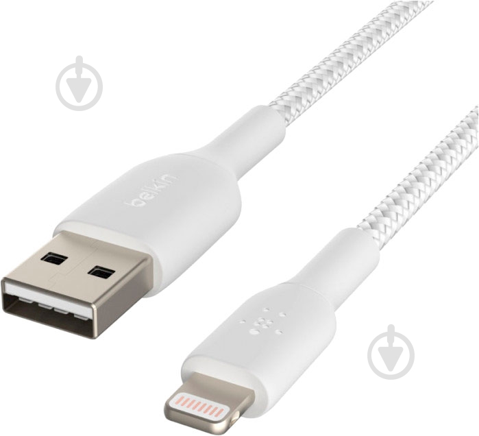 Кабель Belkin USB-A - Lightning BRAIDED 1 м белый (CAA002BT1MWH) - фото 4