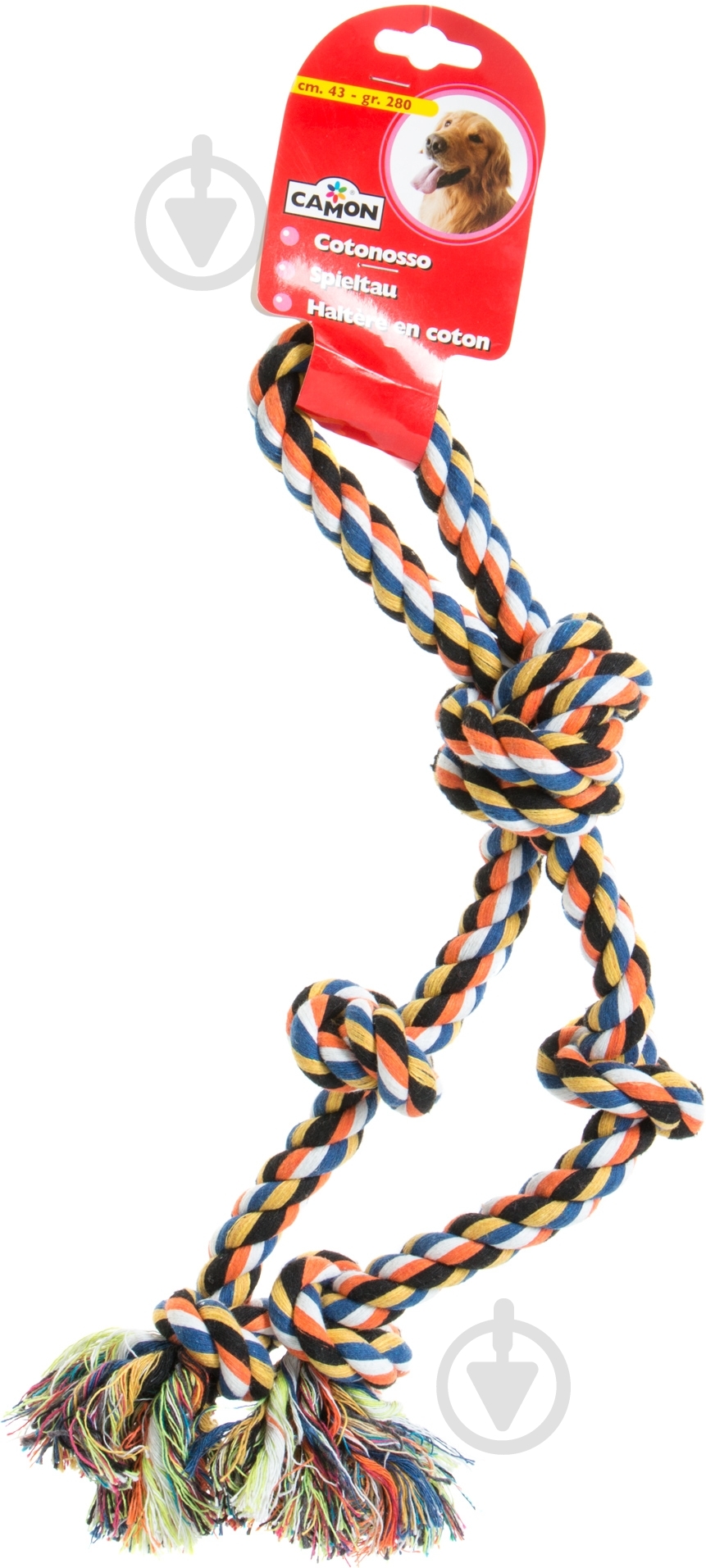 Игрушка для собак Camon Канат с 5 узлами 43 см - фото 2