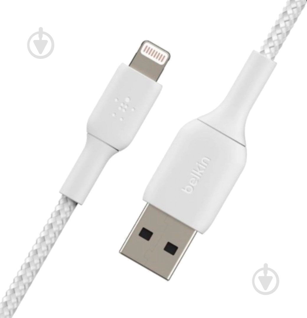 Кабель Belkin USB-A - Lightning BRAIDED 2 м белый (CAA002BT2MWH) - фото 1