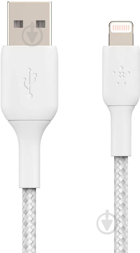 Кабель Belkin USB-A - Lightning BRAIDED 2 м белый (CAA002BT2MWH) - фото 3