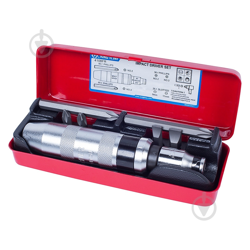 Викрутка-тримач біт KING TONY 1/2" 8 пр. 4108FR - фото 1 Викрутка-тримач біт KING TONY 1/2" 8 пр. 4108FR - фото 1