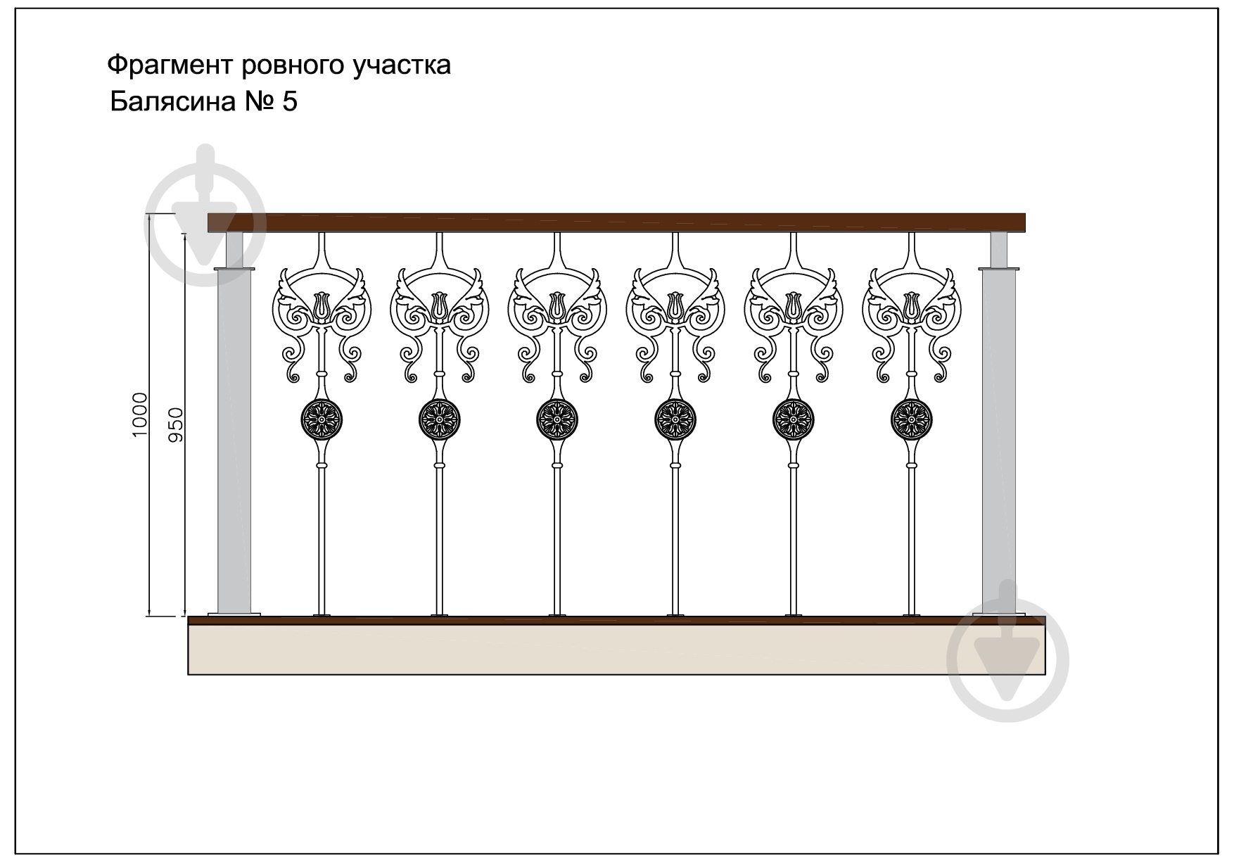 Стойка кованная Бастион №5 950х244,5 мм - фото 4 Стойка кованная Бастион №5 950х244,5 мм - фото 4