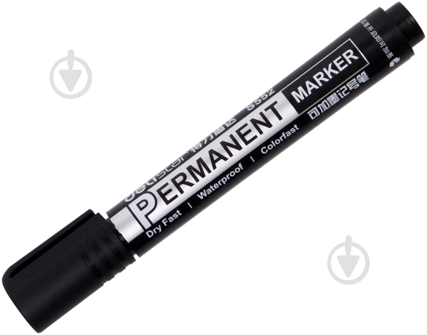 Маркер перманентный Deli 2 мм S552 черный - фото 1