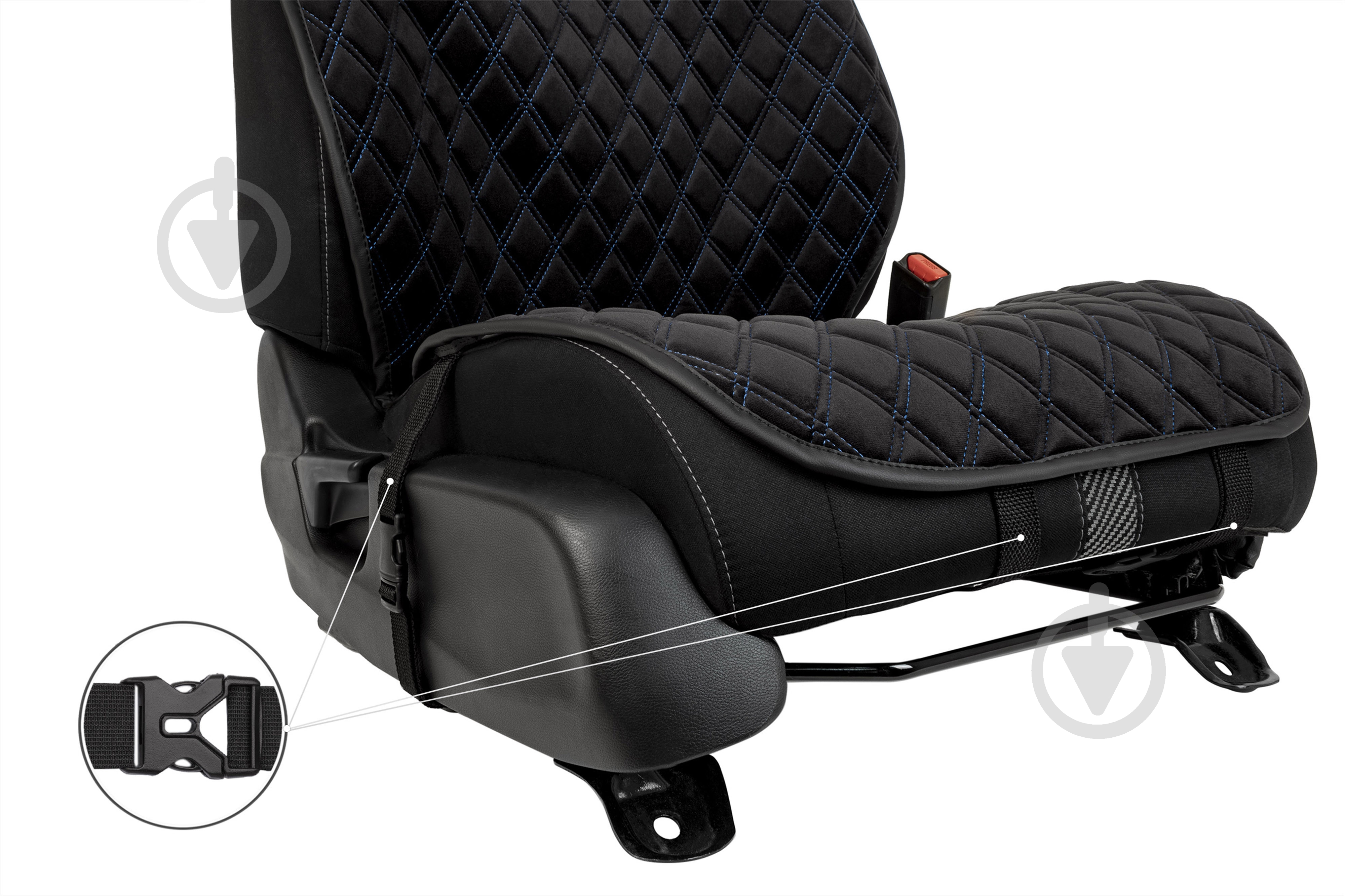 Накидка на сиденье EVAtech ACASDHRBLB черный - фото 4