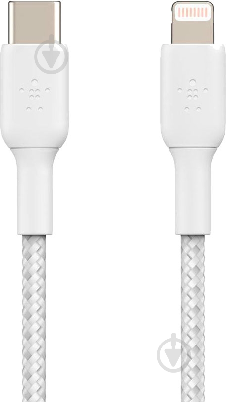 Кабель Belkin USB-С - Lightning, BRAIDED 1 м белый (CAA004BT1MWH) - фото 3