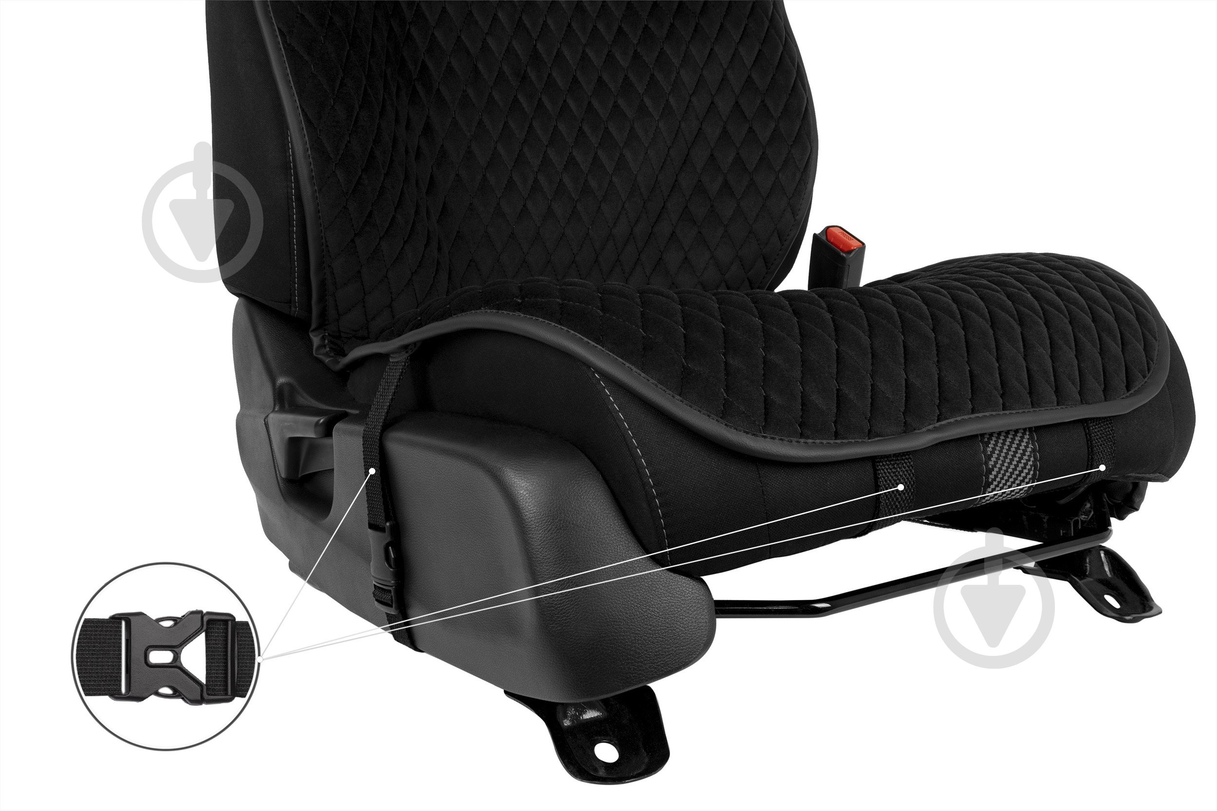 Накидка на сиденье EVAtech ACASMRBBB черный - фото 4