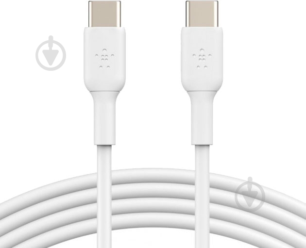 Кабель Belkin USB-С - USB-С, PVC 1 м білий (CAB003BT1MWH) - фото 1