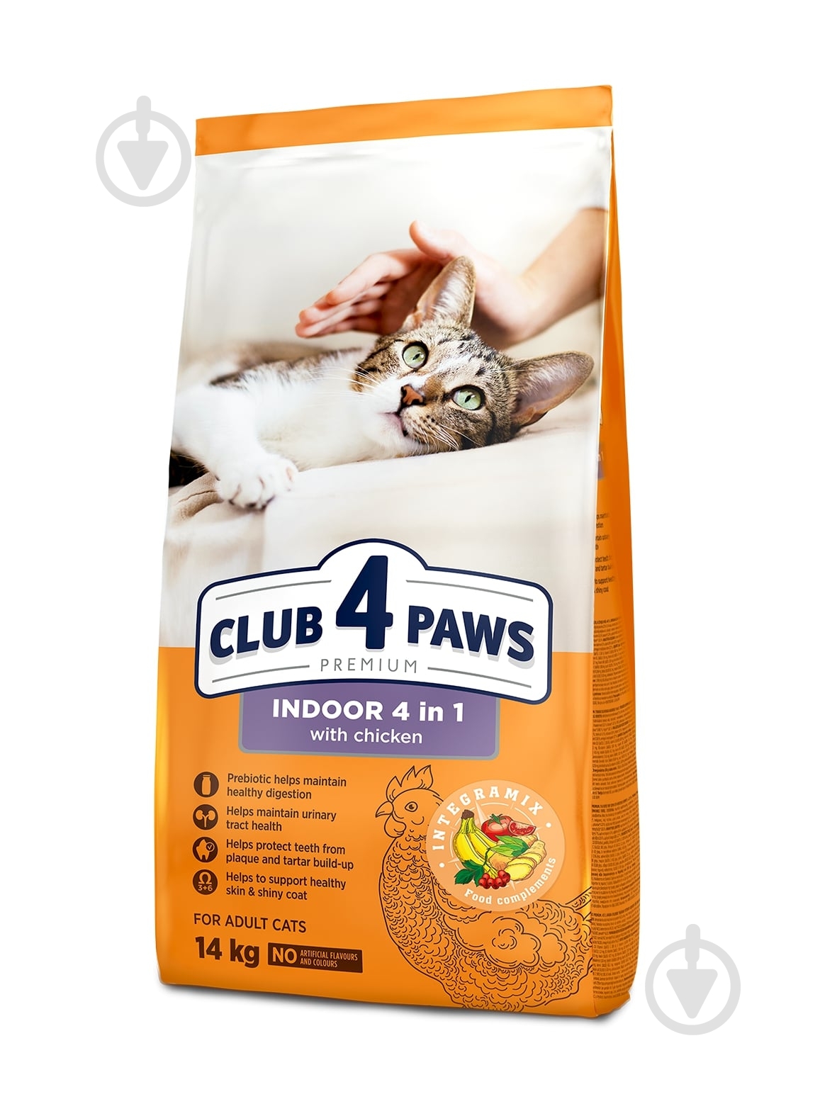 Корм сухий Club 4 Paws Преміум для дорослих котів, що живуть в приміщенні "4 в 1" 14 кг - фото 1