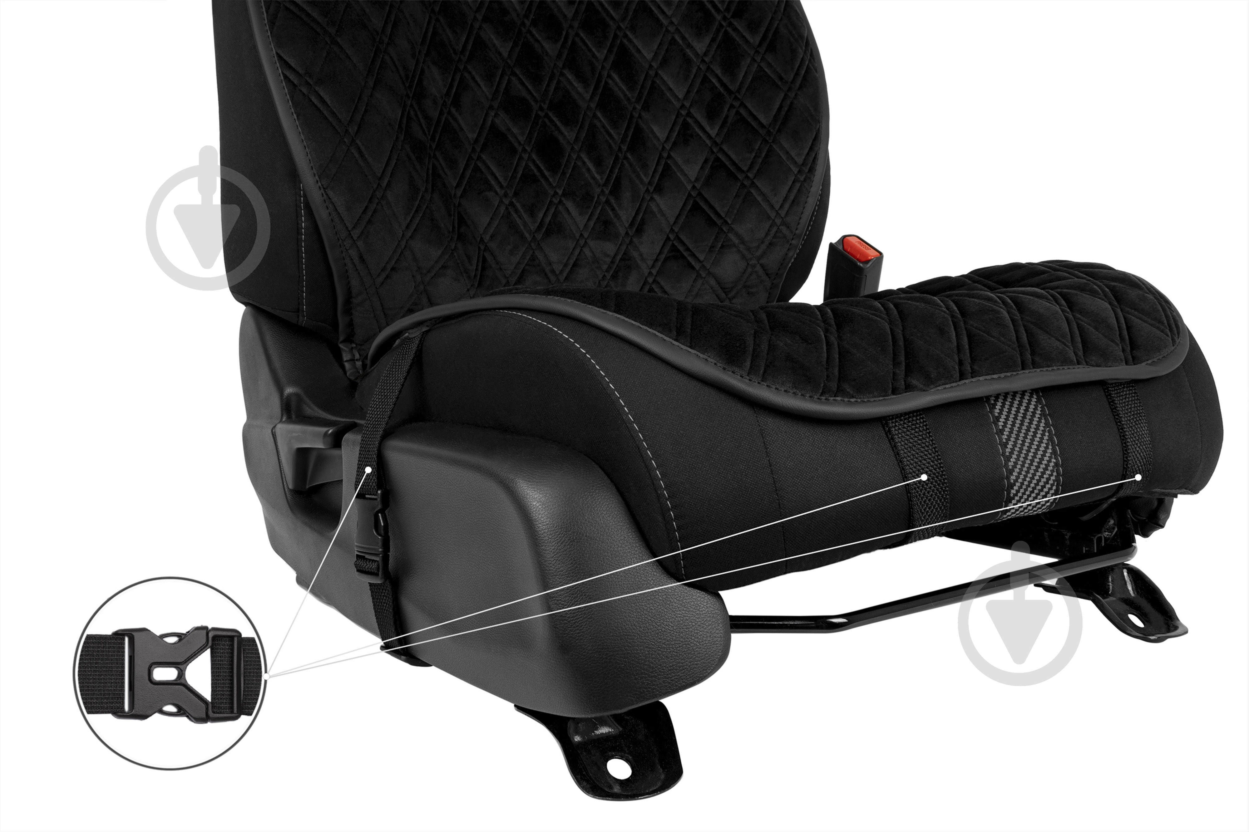 Накидка на сиденье EVAtech ACASHRBBB черный - фото 4