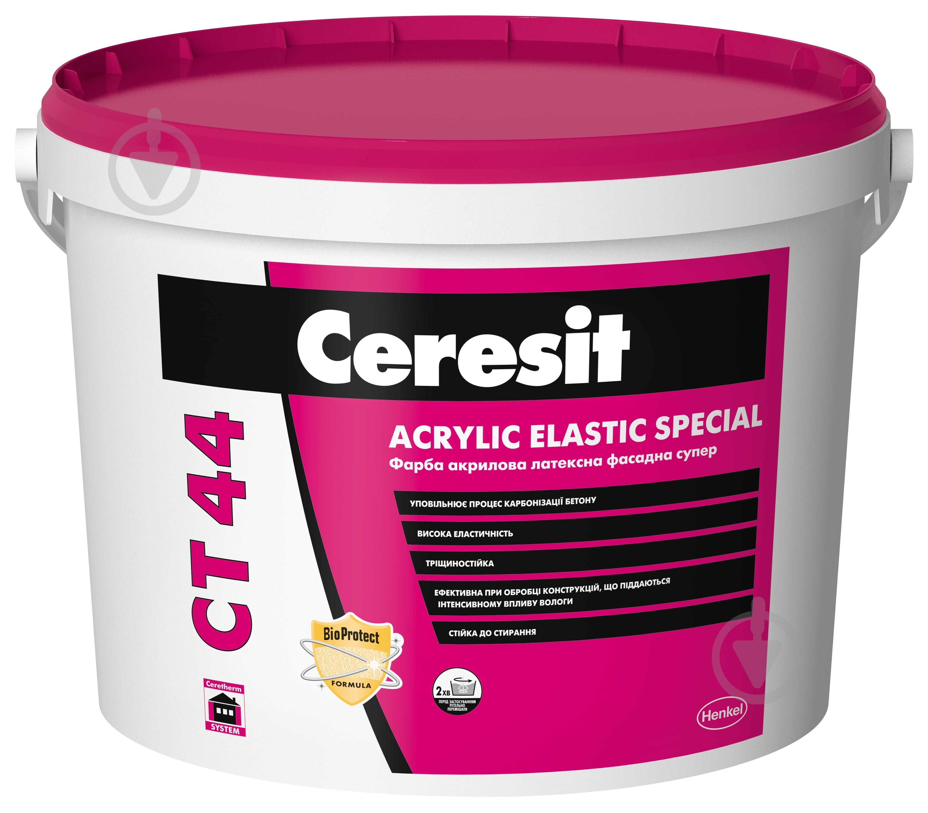 Фарба фасадна акрилова латексна Ceresit CT 44 мат біла 10 л - фото 1