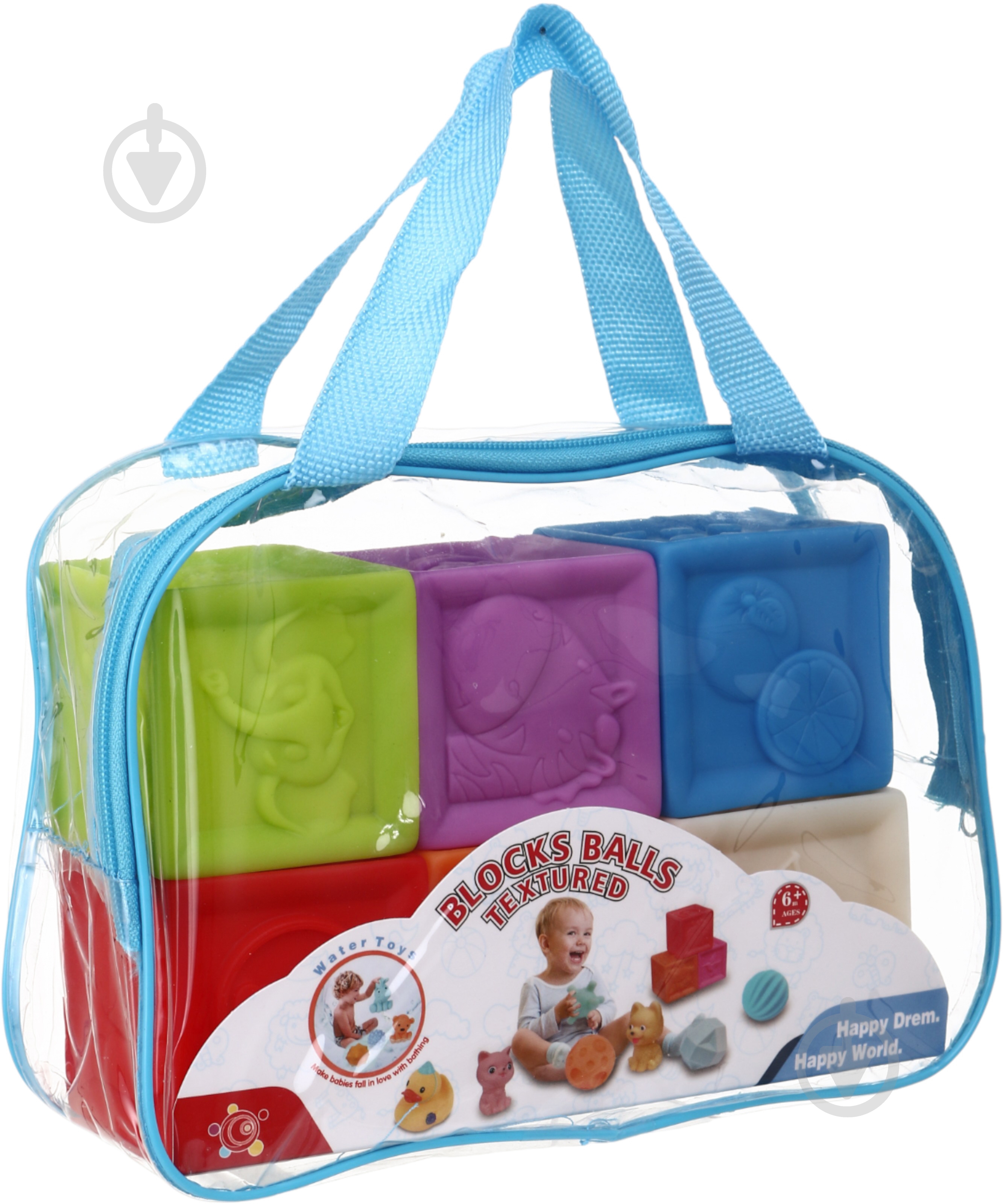 Набор игрушек для купания Jia Cheng кубики текстурные красочные 6 шт. OTG0975515 - фото 2