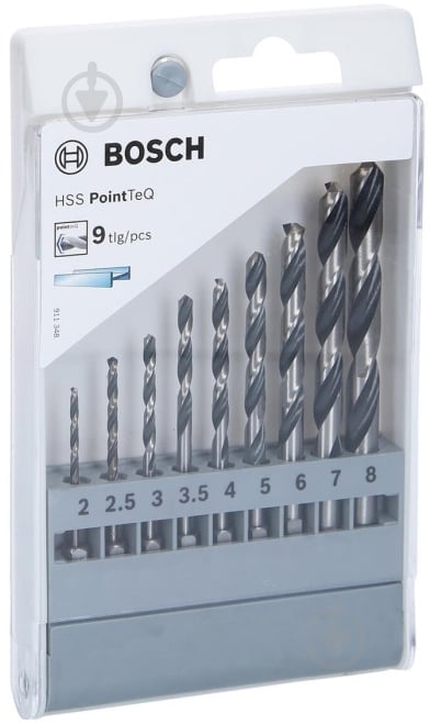 Набор сверл Bosch PointTeQ 2-8 мм 9 шт. 2607002826 - фото 2 Набор сверл Bosch PointTeQ 2-8 мм 9 шт. 2607002826 - фото 2