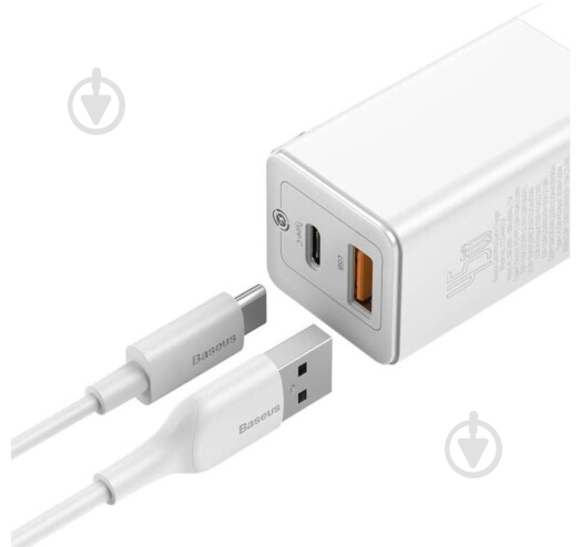 Зарядний пристрій BASEUS 45W GaN2 2C+U White (CCGAN-Q02) - фото 5