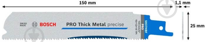 Пилочка для сабельной пилы Bosch S937HBF 1,1x25x150 мм 5 шт. 2608658997 - фото 3
