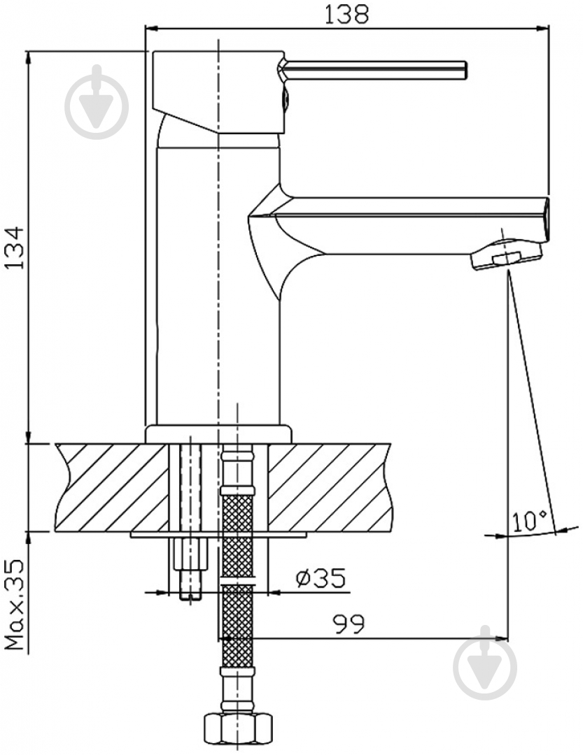Смеситель для умывальника Tango Rio 01 - фото 2