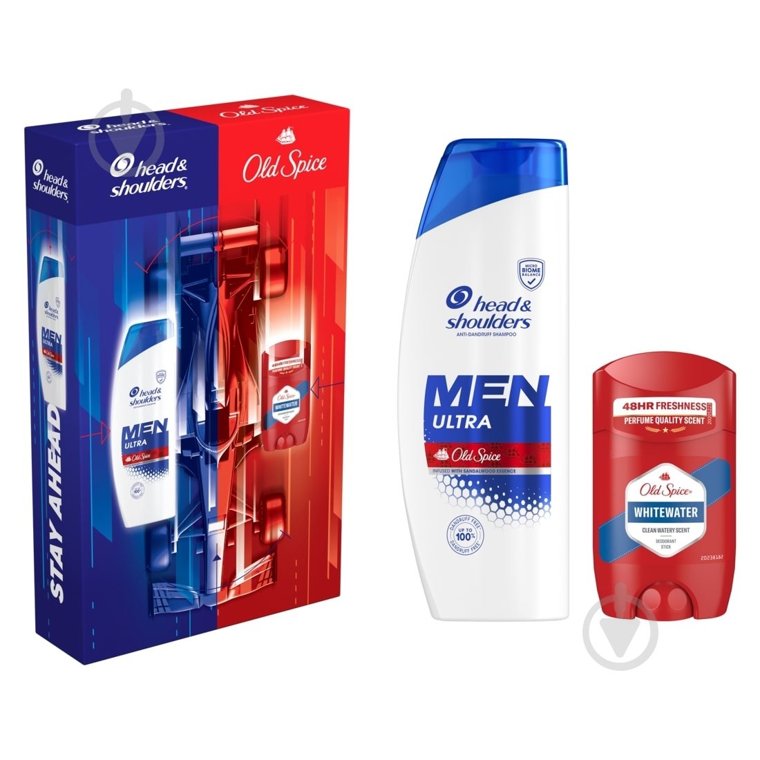 Подарочный набор для мужчин Old Spice Шампунь против перхоти Old Spice 330 мл + Твердый дезодорант Old Spice Whitewater 50 мл - фото 1 Подарочный набор для мужчин Old Spice Шампунь против перхоти Old Spice 330 мл + Твердый дезодорант Old Spice Whitewater 50 мл - фото 1
