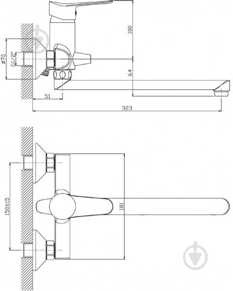 Смеситель для ванны Tango Rodos 04 - фото 2