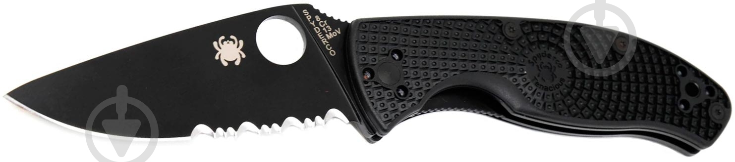 Нож складной Spyderco Tenacious Black Blade FRN , полусеррейтор 87.13.93 - фото 1 Нож складной Spyderco Tenacious Black Blade FRN , полусеррейтор 87.13.93 - фото 1