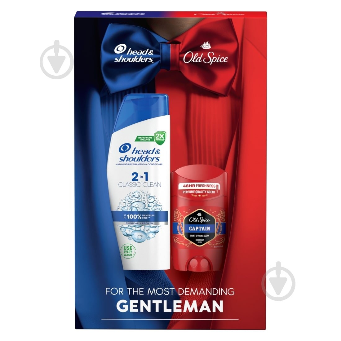 Подарочный набор для мужчин HEAD&SHOULDERS Шампунь против перхоти 2-в-1 Основной уход 330 мл + Твердый дезодорант Old Spice Сaptain 50 мл - фото 2